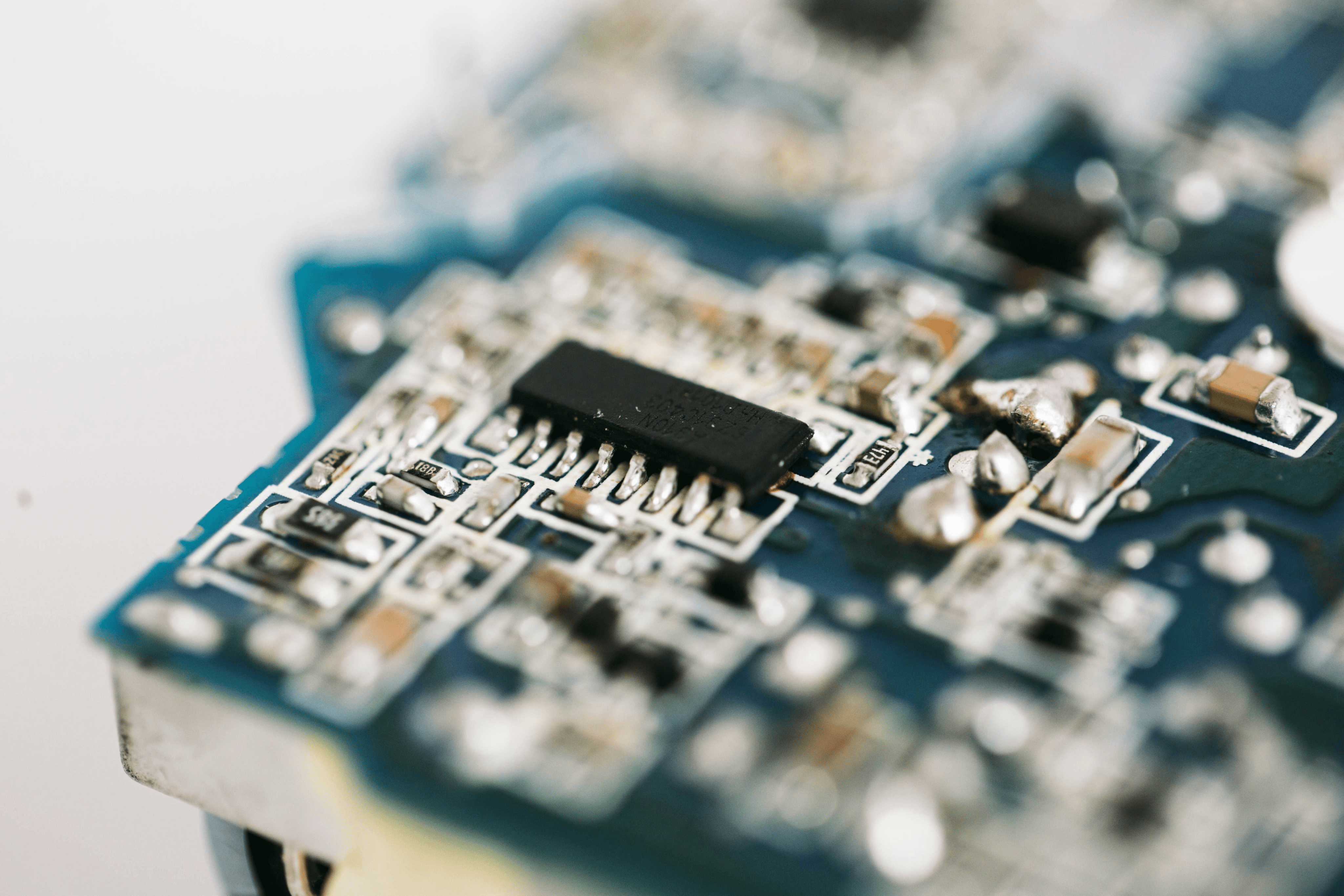 Close-up of an electronic circuit board